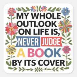 Beoordeel een boek nooit op de cover vierkante sticker