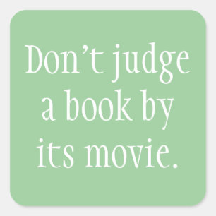 Beoordeel geen boek vierkante sticker