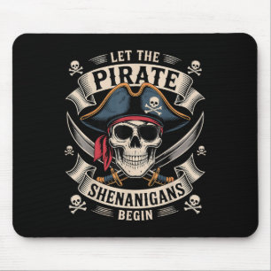 Beoordeel Halloween Skull Laat het tarief Shenanig Muismat