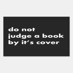 Beoordeel het boek niet op zijn kaft rechthoekige sticker