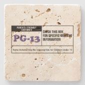 Beoordeeld als PG 13 Stenen Onderzetter (Voorkant)