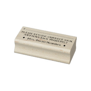 Beoordelen en ondertekenen verzoek + naam docent 	rubberstempel