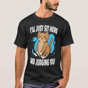 Beoordelende kat Mannen zwart T-shirt