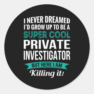 Beoordeling door privédetective ronde sticker