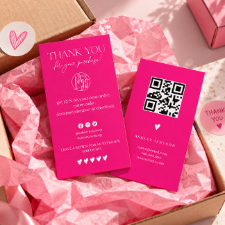 Beoordeling Eenvoudig heet roze bestelling bedankt Visitekaartje