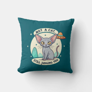 Beoordeling Sphynx Kat UFO Sarcastische Cartoon Ku Kussen