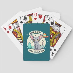 Beoordeling Sphynx Kat UFO Sarcastische Cartoon Ku Pokerkaarten