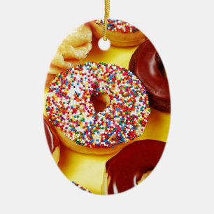 Beoordeling van lekkere donuts keramisch ornament