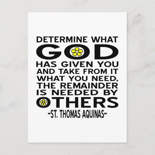 Bepaal wat God je heeft gegeven Aquino Quote Briefkaart (Voorkant)