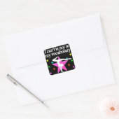 BEPAALD GYMNASTIEK CITAAT ONTWERP VIERKANTE STICKER (Envelop)