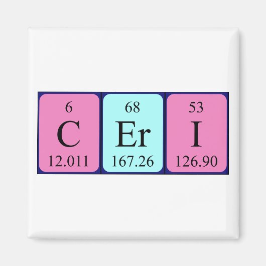 Bepaalde periodieke tabelnaam magneet (Voorkant)