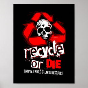 Beperkte bronnen Recyclen zwart Poster