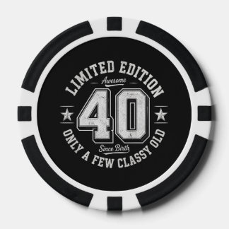 Beperkte Editie Geweldige 40e Verjaardag Poker Chips