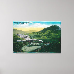 Beperkte spoorweg nabij Hoefijzer Curve Canvas Afdruk