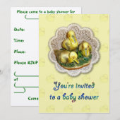 Beproevingsmiddelen Afbeelding Baby shower Uitnodi Kaart (Voorkant / Achterkant)