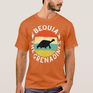 Bequia De Grenadines Retro Zonsondergang met Schil T-shirt