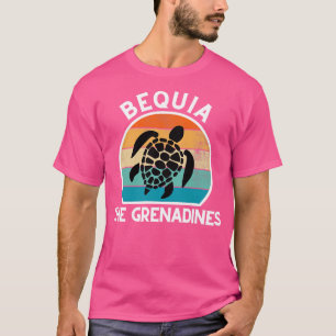 Bequia De Grenadines Retro Zonsondergang met Schil T-shirt