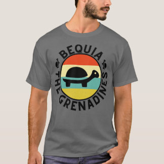 Bequia De Grenadines Retro Zonsondergang met Schil T-shirt
