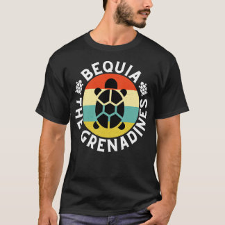 Bequia De Grenadines Retro Zonsondergang met Schil T-shirt