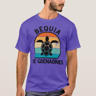 Bequia De Grenadines Retro Zonsondergang met Schil T-shirt