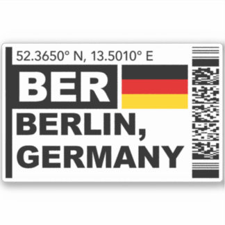 BER Berlin Boarding Pass - Germany Travel Sticker
