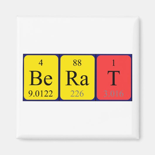 Berat periodiek table name magnet magneet (Voorkant)