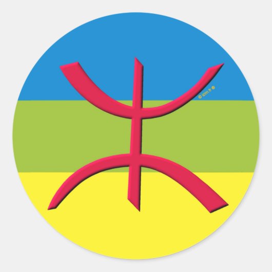Berbere amazigh-vlag ronde sticker (Voorkant)