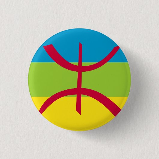 Berberse vlag ronde button 3,2 cm (Voorkant)