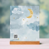 Berceuse interactive Code QR Aquarelle bleue Lune (Neutre)