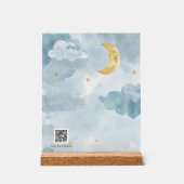 Berceuse interactive Code QR Aquarelle bleue Lune (Recto)