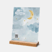 Berceuse interactive Code QR Aquarelle bleue Lune (Angle)