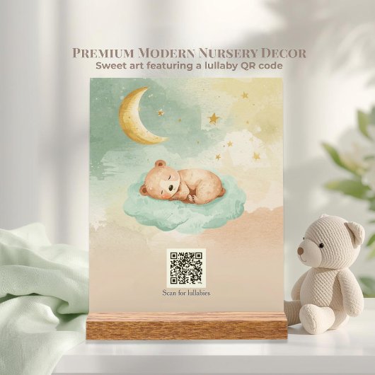 Berceuse interactive QR Ours endormi Céleste
