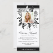 Bereavement Dark Floral Funeral Merci Cartes (Devant)