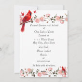 Bereavement Funeral Notification of Passing Card Feestdagenkaart (Achterkant)