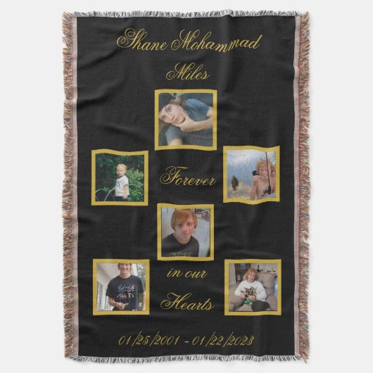Bereavement Memory Keepsake Photo Throw Blanket Deken (Voorkant Verticaal)