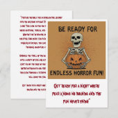 "Bereid je voor op eindeloos horrorplezier" (Voorkant / Achterkant)