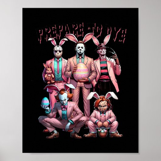 Bereid je voor op Groovy Dye Funny Bunny Easter Ho Poster (Voorkant)