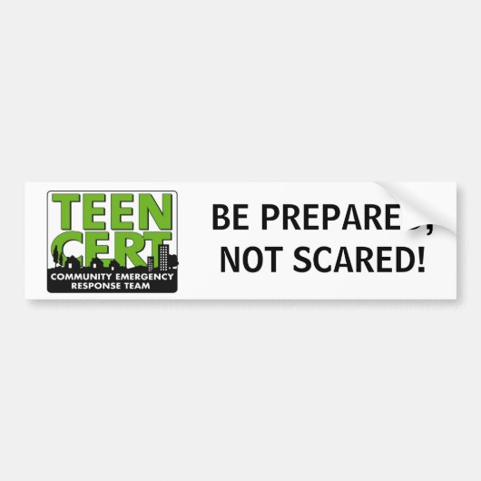 "Bereid, niet geschaafd" TEEN CERT Bumpersticker (Voorkant)