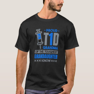Bereid T1D Grootma Type 1 Diabetes en Diabetisch T-shirt