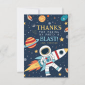 Bereik de Vier Sterren Ruimte Verjaardag Dank u Bedankkaart (Voorkant)