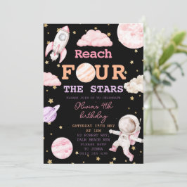 Bereik Four The Stars Meisje Black Space 4e verjaa Kaart