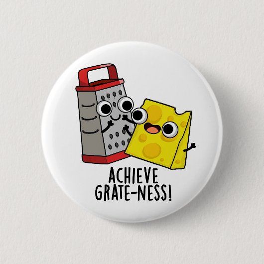 Bereik Grootheid Grappige Kaas Puns Ronde Button 5,7 Cm (Voorkant)