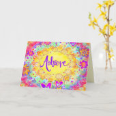 Bereik leuke bloemkleur Inspiratie Trendy Kaart (Gele Bloem)