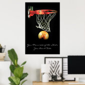 Bereik Motivatie Citaat Basketball Poster (Thuiskantoor)