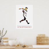 Bereik Motivatie Retro Baseball Player Poster (Keuken)