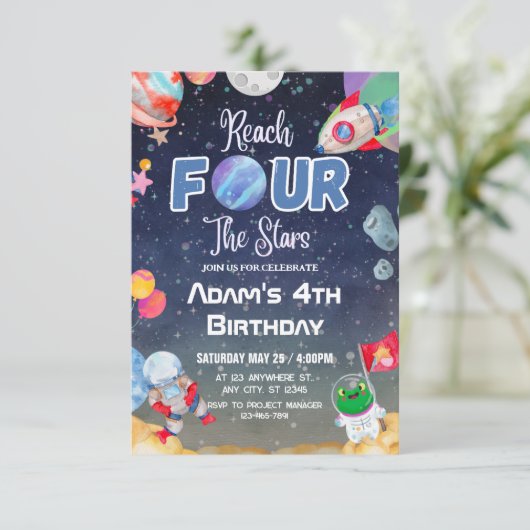 Bereik VIER De Sterren Outer Space Vierde Kaart (Staand voorkant)