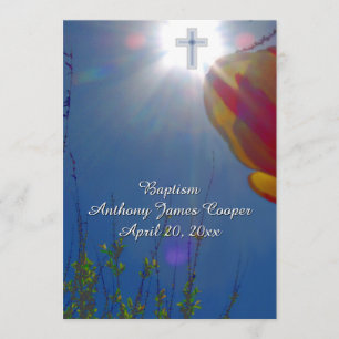 Bereik voor de Sky BABY BOY BAPTISM CHRISTENING Kaart