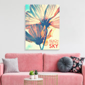 Bereik voor de Sky Cosmos Flower Canvas Afdruk (Insitu (Woonkamer))