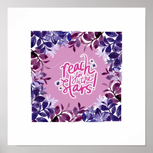 Bereik voor de sterren in Paarse kleur Poster (Voorkant)