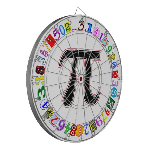 Berekende kleurrijke en vun cirkel van Pi Dartbord (Voorkant Links)